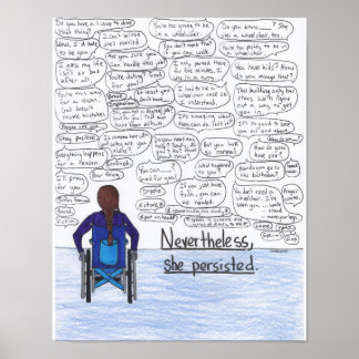 Ze bleef 11x14 hangen (rolstoel) poster