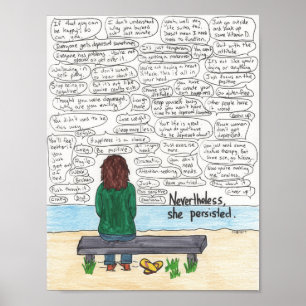 Ze bleef 8,5 x 11 (depressie en angst) poster