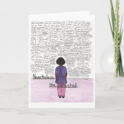 Ze bleef hangen (zwart) kaart (Voorkant)