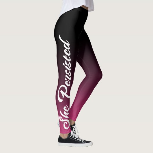 Ze bleef: White Quote, Black Ombre & Hot Pink Leggings (Rechts)