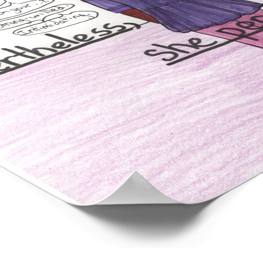 Ze bleef (zwart) 11x14 poster (Hoek)