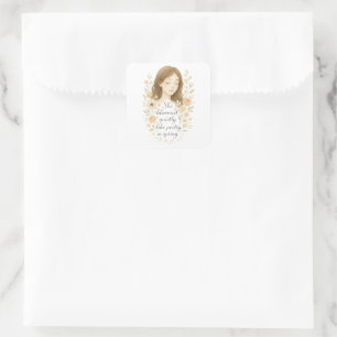Ze bloeide als poëzie - romantische pastelkunst vierkante sticker