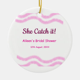 Ze Catch it roze spiraal waterverf lijnen bruids Keramisch Ornament