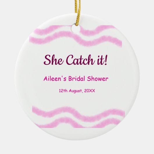 Ze Catch it roze spiraal waterverf lijnen bruids Keramisch Ornament (Voorkant)