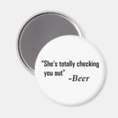 "Ze controleert je helemaal uit" - Bier Magneet (Voorkant / Achterkant)