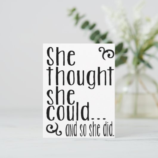 Ze dacht dat ze...En dus deed ze dat. Briefkaart (Staand voorkant)