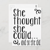 Ze dacht dat ze...En dus deed ze dat. Briefkaart (Voorkant / Achterkant)