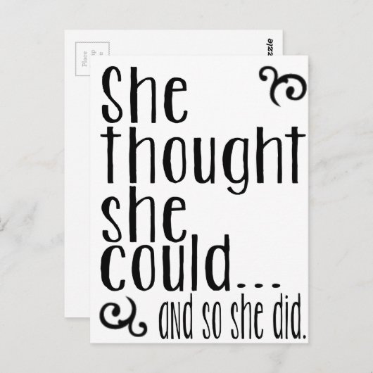 Ze dacht dat ze...En dus deed ze dat. Briefkaart (Voorkant / Achterkant)