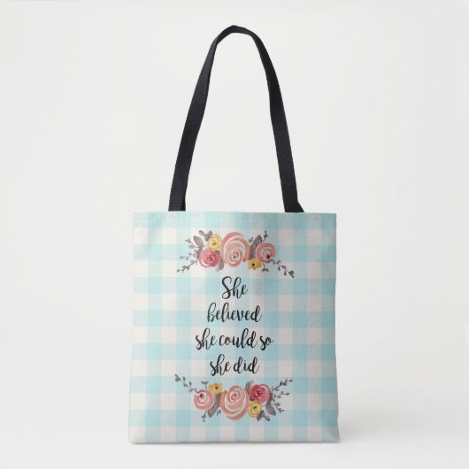 Ze dacht dat ze Gingham kon laten schilderen. Tote Bag (Voorkant)