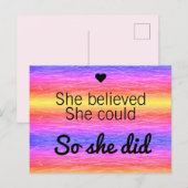 Ze dacht dat ze het kon, dus deed ze de kleurrijke briefkaart (Voorkant / Achterkant)