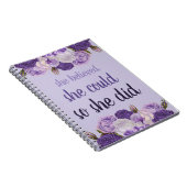 Ze dacht dat ze het kon, dus deed ze Paarse Floral Notitieboek (Rechterzijde)