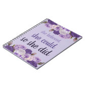 Ze dacht dat ze het kon, dus deed ze Paarse Floral Notitieboek (Linkerzijde)