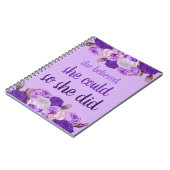 Ze dacht dat ze het kon, dus deed ze Paarse Floral Notitieboek (Linkerzijde)