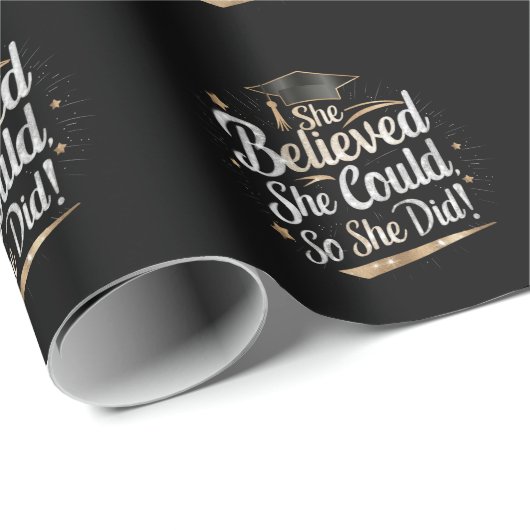 Ze dacht dat ze het kon, dus ze deed Afstuderen Cadeaupapier (Rol Hoek)
