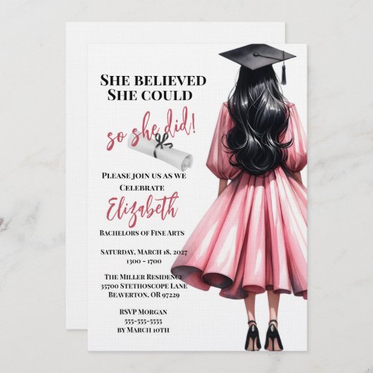 Ze dacht dat ze het kon, dus ze deed Afstuderen Kaart (Voorkant / Achterkant)