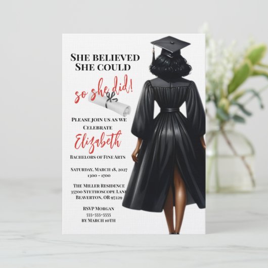 Ze dacht dat ze het kon, dus ze deed Afstuderen Kaart (Staand voorkant)