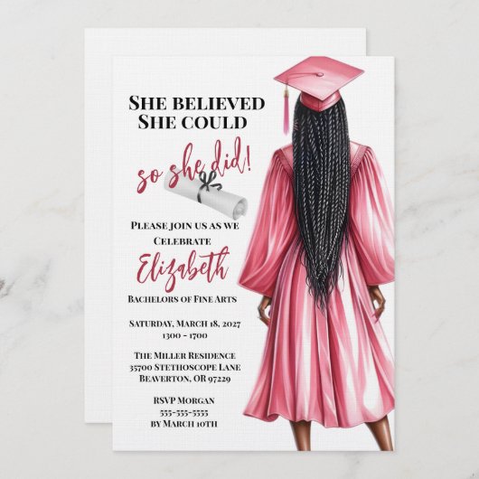 Ze dacht dat ze het kon, dus ze deed Afstuderen Kaart (Voorkant / Achterkant)