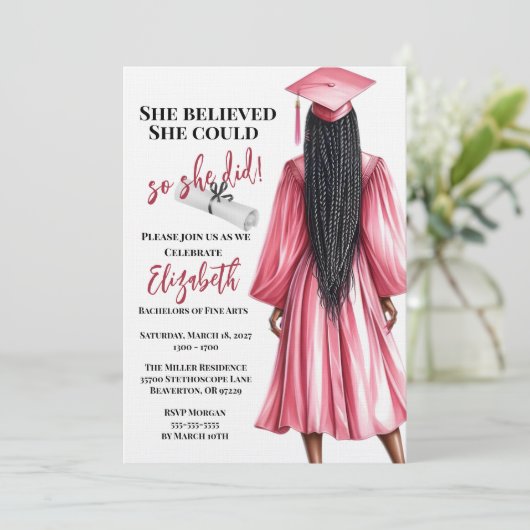 Ze dacht dat ze het kon, dus ze deed Afstuderen Kaart (Staand voorkant)