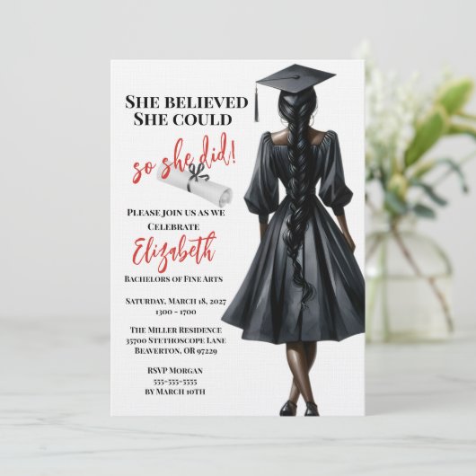 Ze dacht dat ze het kon, dus ze deed Afstuderen Kaart (Staand voorkant)