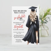 Ze dacht dat ze het kon, dus ze deed Afstuderen Kaart (Staand voorkant)