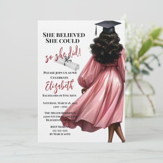 Ze dacht dat ze het kon, dus ze deed Afstuderen Kaart (Staand voorkant)