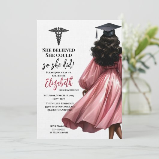 Ze dacht dat ze het kon, dus ze deed Afstuderen Kaart (Staand voorkant)