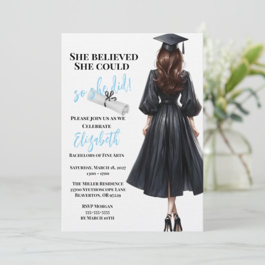 Ze dacht dat ze het kon, dus ze deed Afstuderen Kaart (Staand voorkant)