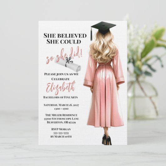 Ze dacht dat ze het kon, dus ze deed Afstuderen Kaart (Staand voorkant)