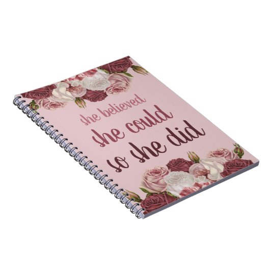 Ze dacht dat ze het kon, dus ze Roos gouden bloeme Notitieboek (Rechterzijde)
