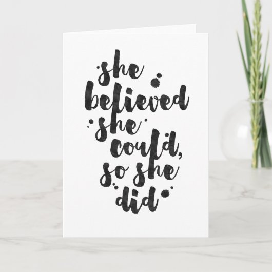 Ze dacht dat ze het kon - Inspirerend kaart (Voorkant)