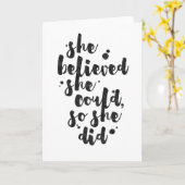 Ze dacht dat ze het kon - Inspirerend kaart (Gele Bloem)