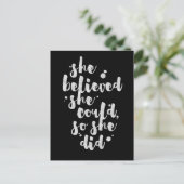 Ze dacht dat ze het kon - Inspirerend kaart (Staand voorkant)