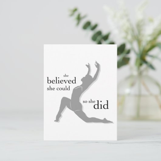 Ze dacht dat ze kon dansen briefkaart (Staand voorkant)