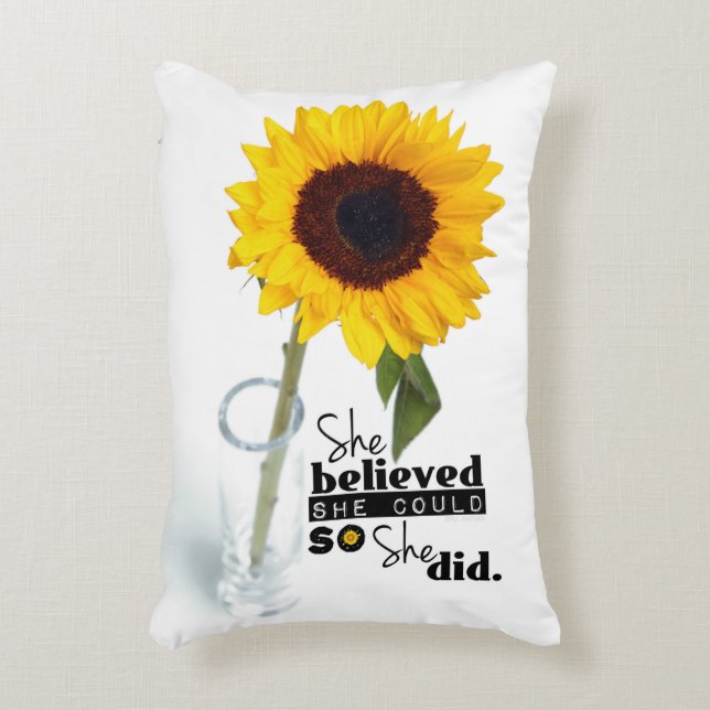 Ze dacht dat ze (SUNFLOWER) kon - PILLOW Decoratief Kussen (Voorkant(Verticaal))