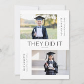 Ze deden het kleuterschool dubbele Afstuderen foto Kaart (Voorkant)