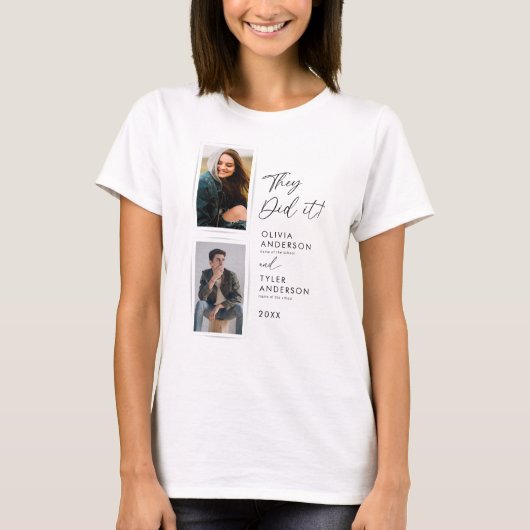 Ze deden het met een dubbel Afstuderen foto T-shir T-shirt (Voorkant)