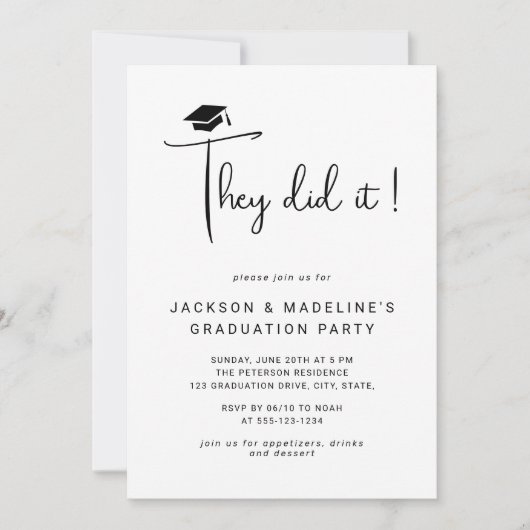 Ze deden het script Minimal Photo Double Afstudere Kaart (Voorkant)