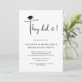 Ze deden het script Minimal Photo Double Afstudere Kaart (Staand voorkant)