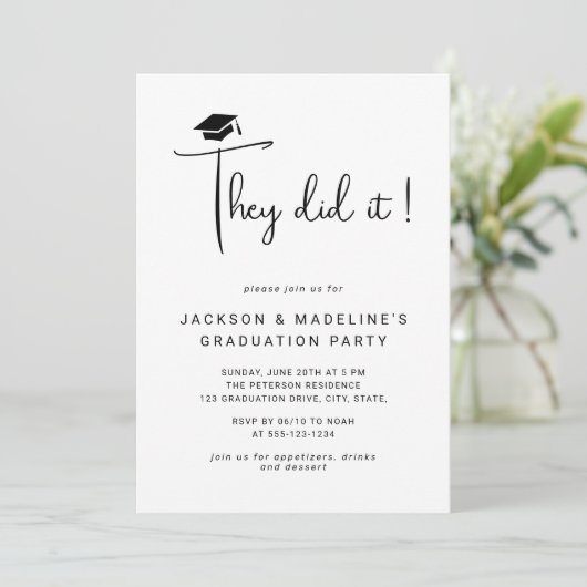 Ze deden het script Minimal Photo Double Afstudere Kaart (Staand voorkant)