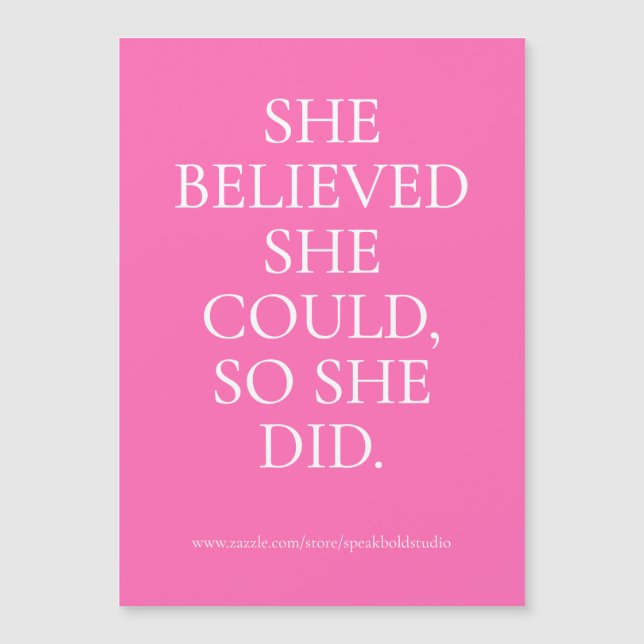 Ze deed aangepaste magnetische Kaart, Motivatie ge (Voorkant)