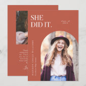 Ze deed de Oranje aankondiging van het Afstuderen  (Voorkant / Achterkant)