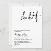 Ze deed de uitnodiging van de moderne GraduPartij (Voorkant)