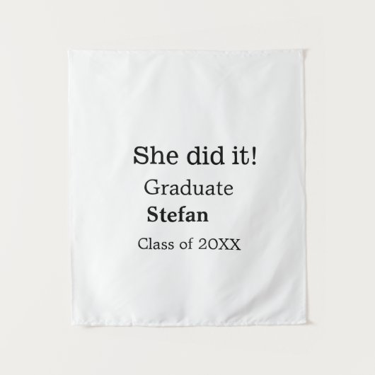 Ze deed het afstudeer naam toevoegen klas van 20XX Wandkleed (Voorkant)