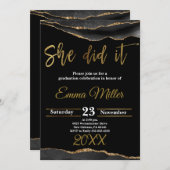 Ze deed het Afstudeerder feest Kaart (Voorkant / Achterkant)