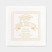 Ze deed het Afstudeerder Pet Afstuderen naam | sch Folie Servetten (Voorkant)