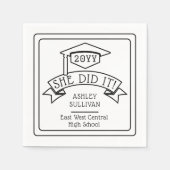 Ze deed het Afstudeerder Pet Afstuderen naam | sch Servet (Voorkant)