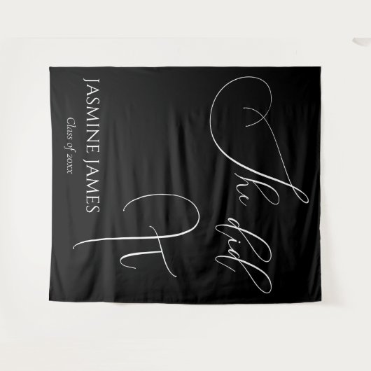 Ze deed het afstudeerfeest achtergrond wandkleed (Voorkant (horizontaal))