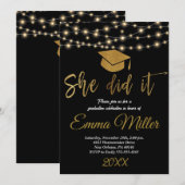 Ze deed het afstudeerfeest kaart (Voorkant / Achterkant)