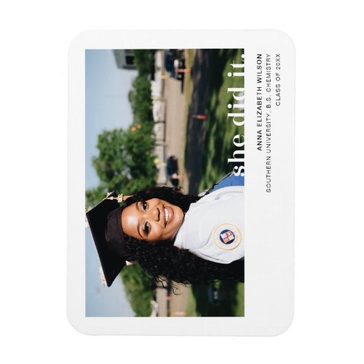 Ze deed het Afstuderen aankondiging Magneet (Verticaal)