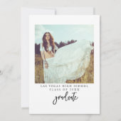 Ze deed het Afstuderen Fotoparty uitnodiging (Achterkant)